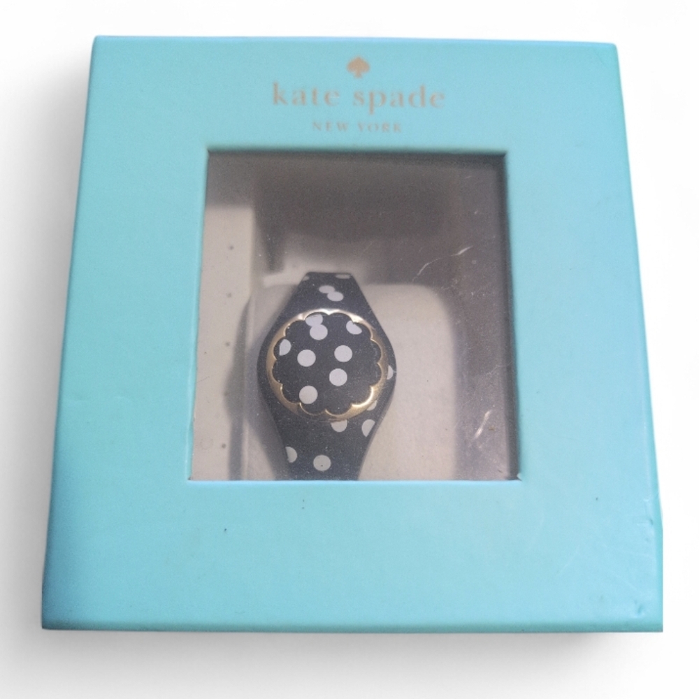 Kate Spade Polka Dot Scallop Activity Tracker Black White Gold Tone Hybrid Smart
